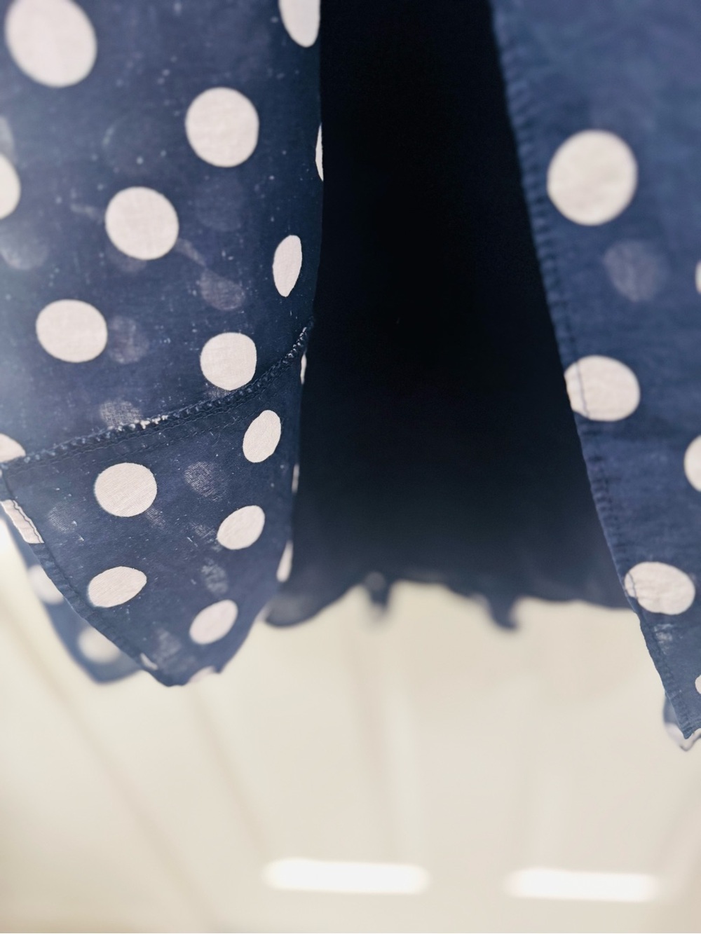 Betsey Johnson Navy and Polka Dot Pink Label Dress, Size 8 - Picture 3 of 4